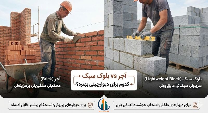 پیمانکتاری سفت کاری ساختمان - بلوک یا آجر؟